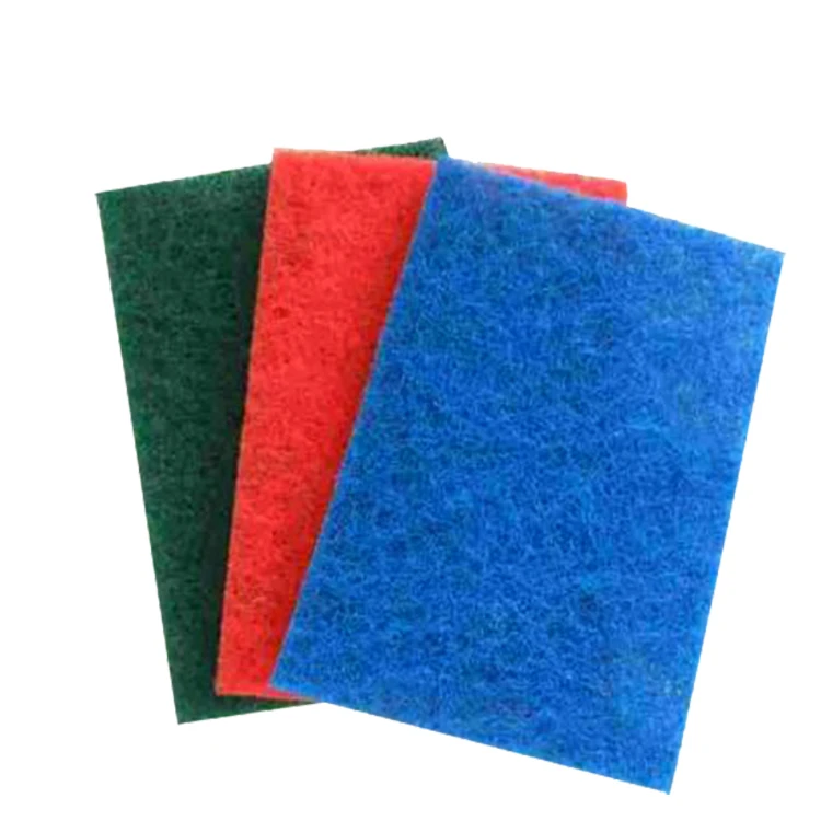 green or grey color 6x9inch scouring pad for metal abrasive scouring clean cloth