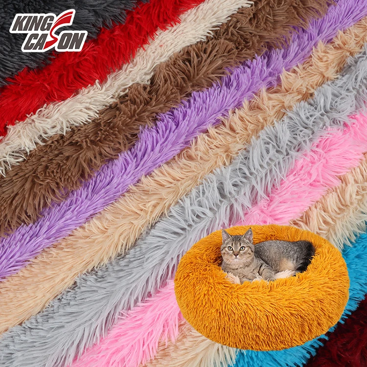 KINGCASON New Style High Quality Custom Color Luxury Brush Rabbit Faux Fur PV Fleece Fabric For Cushion Pillow