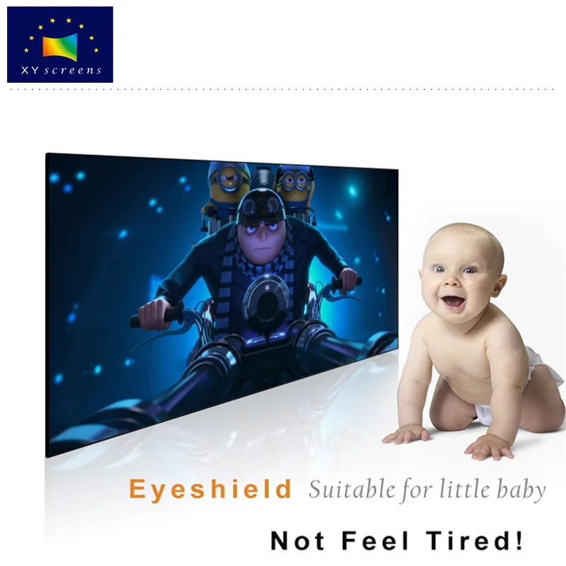 XY screen 100 inches Thin Bezel Fixed Frame Projection Screen with ALR Fabric PET Crystal  for Home Theater UST Laser Projector