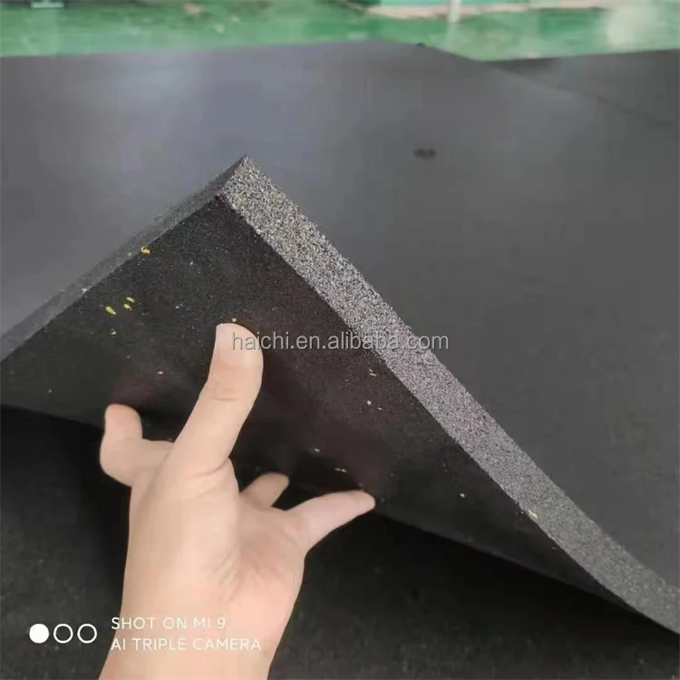 Gym Floor Mat EN71 Fitness Mat 15mm Interlocking Outdoor Rubber Floor Tiles For Industry With High Thickness
