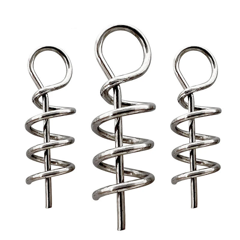 100pcs Stainless Steel Spring Lock Pin Needle Soft Lure Worm Crank Twist Lock Crank Hook Spring Lock Pin Needle