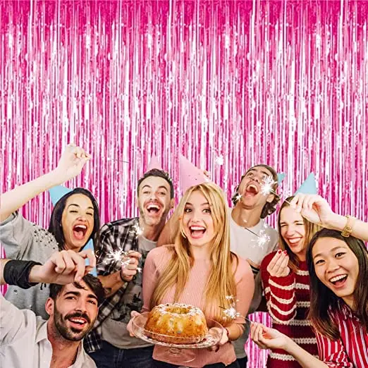 1*2M Foil Curtain Fringe plain 2 meters long Foil Streamer for Carnival Theme Party Decorations cortinas fiesta