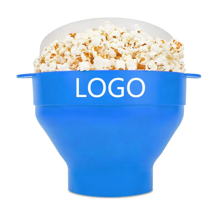 Children Food Grade High Quality High Capacity Colorful Homemade Microwave DIY Silicone Popcorn Bowl