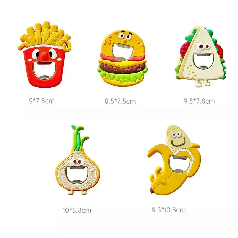 Creative Cute Silicone Cartoon Soft Rubber Bottle Opener Portable for Beer and Wine Corkscrews & Openers