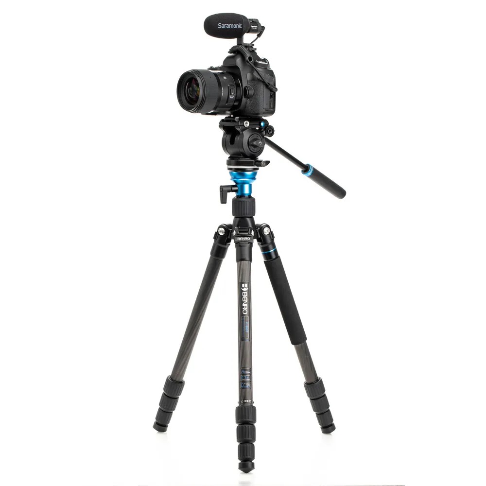 Free Shipping Compact Lightweight Carbon Fiber Video Monopod Tripod Travel Video Tripod With Leveling Adapter