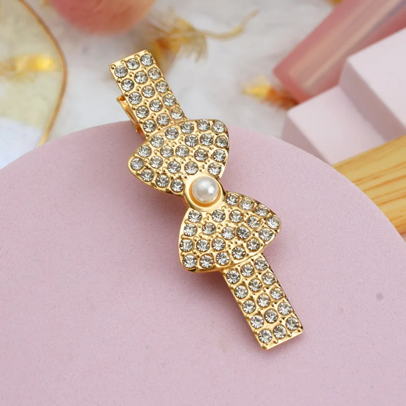 Fancy luxury rhinestone seashell hair pin pearl star crocodile ladies hair clips