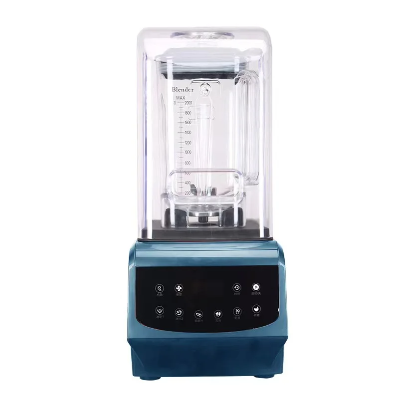 Commercial Low Noise With Sound Cover Silent Blender Machine Mixer Multifunctional Touch Screen High Speed Blender