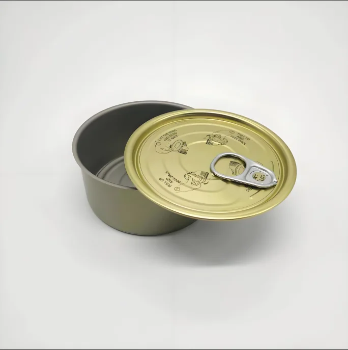 food grade 2 pieces easy open empty printed DRD tuna can round canned sardine fish food TIN can package