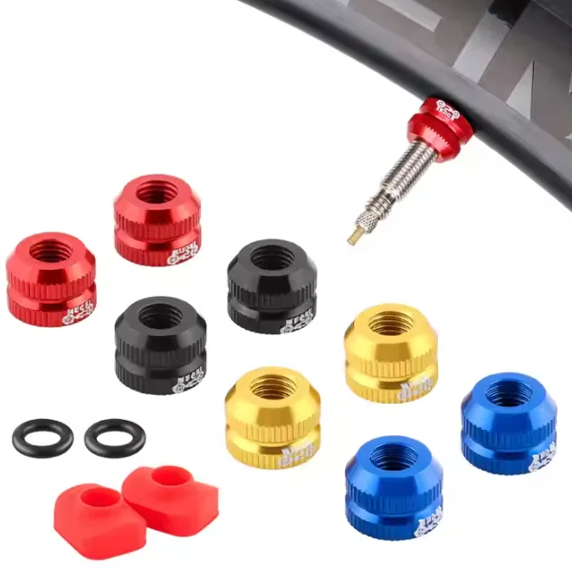 23085 MUQZI Alloy Bicycle Presta Valve Protection Screw Fixed Washer Bolt Tubeless Tire MTB Road Bike Valve Nut