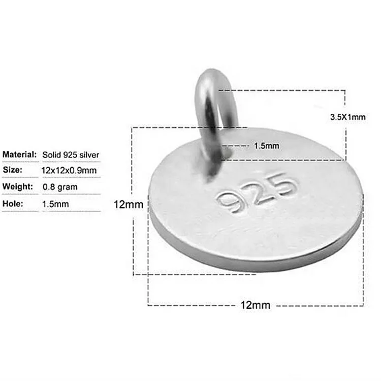 Jewelry Tag with Logo Engraved on Round Disc rose gold coin Tags custom for unisex