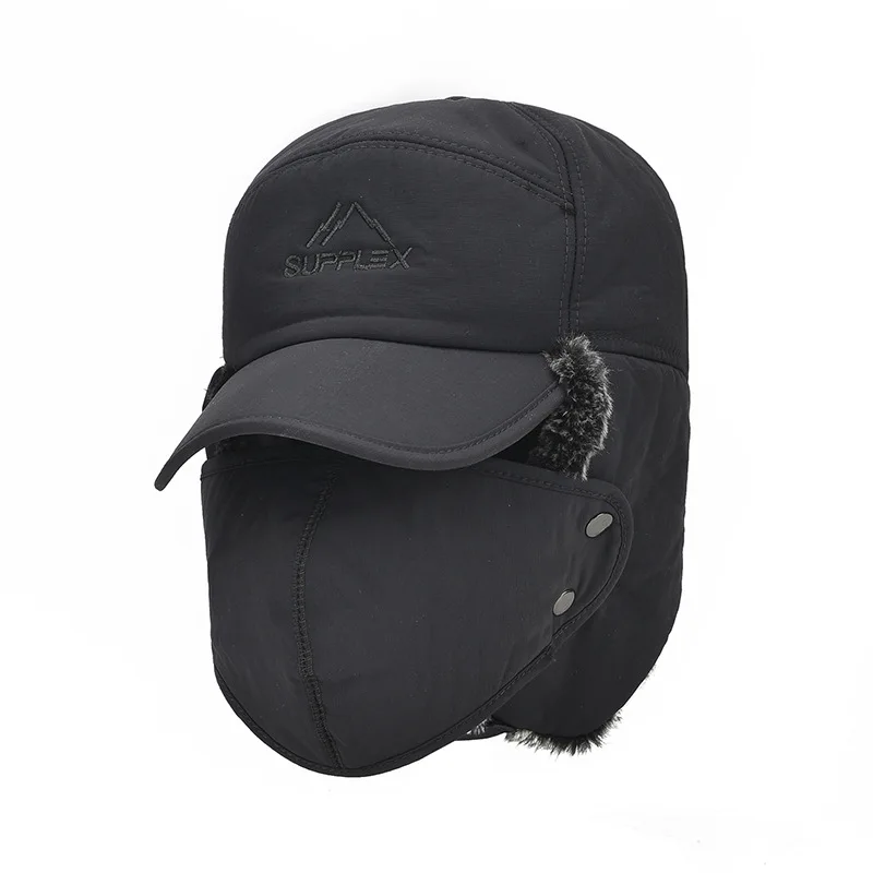 New Men Outdoor Thick Cold Proof Ski Caps Winter Cycling Earflap Trapper Hat Russian Winter Hats
