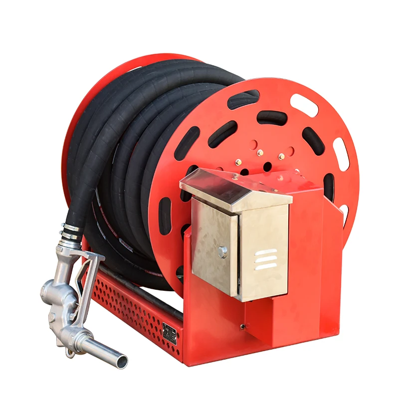 Made in hubei mobile mini small 24v motor driven fuel reel electric hose reel