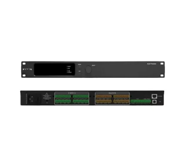 4 Channel Dante Ultimo16 in 16 out DSP Audio Processor with Dante/ Afc/ Aec/ Anc/ Auto Mixer/ RS 232 and Camera Control