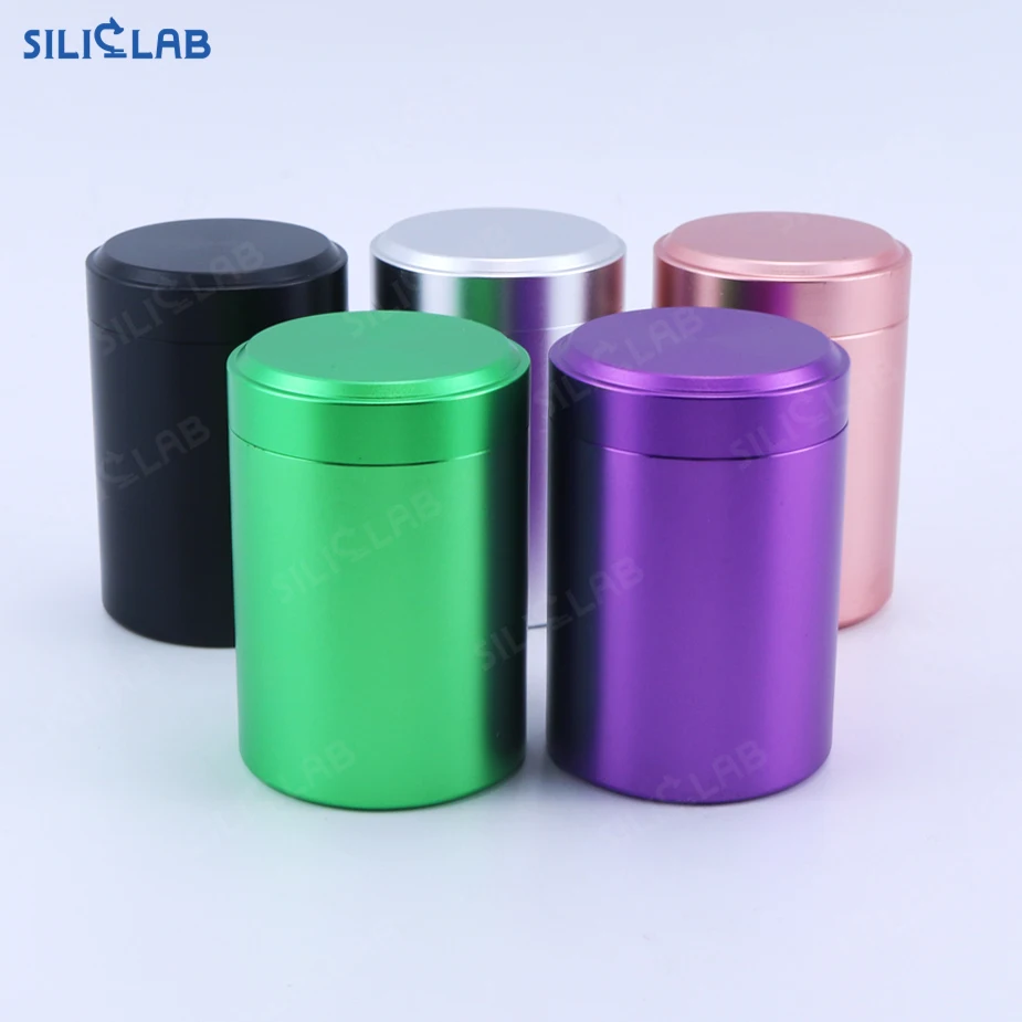 100ml Wax Tea Cosmetic Dry Herb Food Storage Screw Top Airtight Aluminum Container