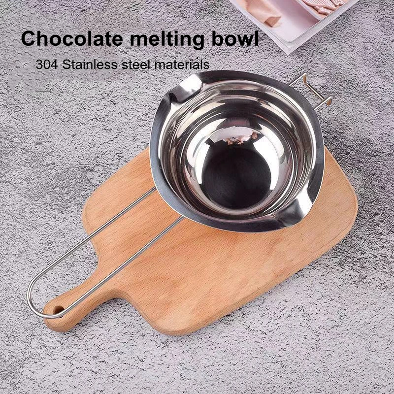 Double Boiler Melting Pot For Candy/Candle/Wax/Chocolate/Butter Stainless Steel Serving Spoon Melting Bowl with Long Handle
