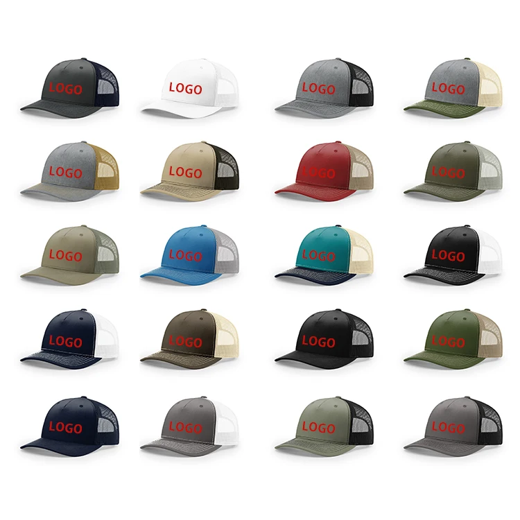 112FP Five 5 Panel Trucker Cap Mesh Hat Richardson 112 Trucker Hats With Custom Logo