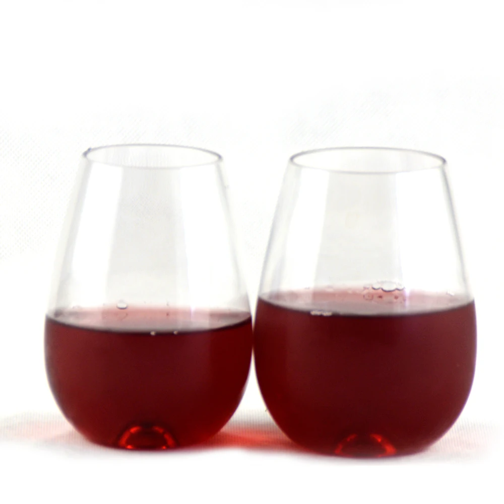
High Quality 10oz plastic wine glasse Stemless Wine Glass New Style Unbreakable drinkingware for party 