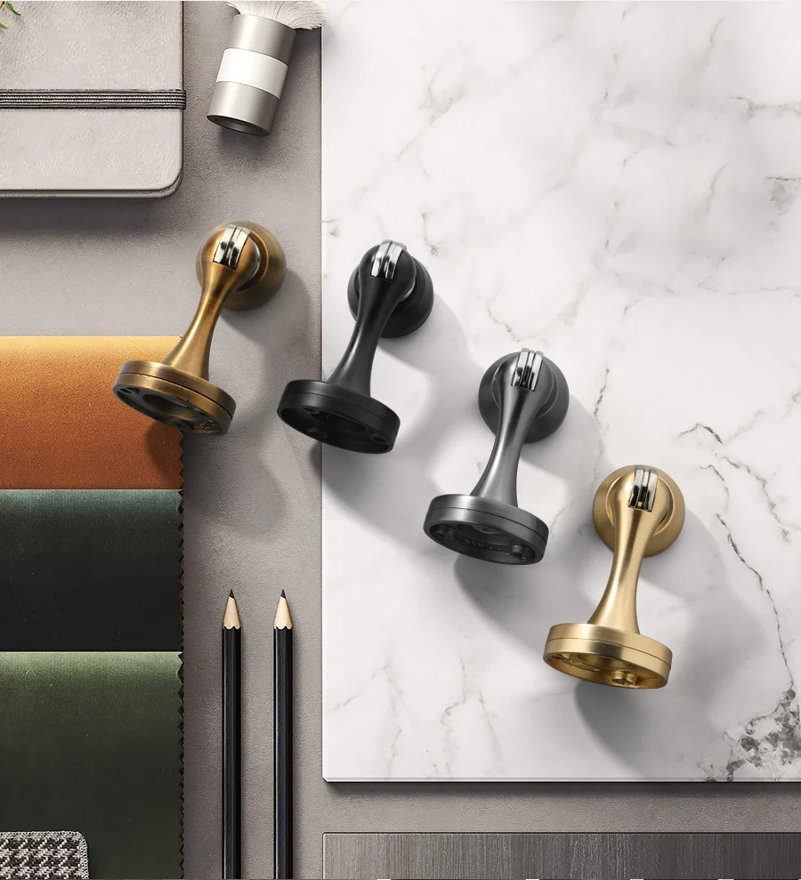 Silent thickened stainless steel zinc alloy door stopper bathroom strong magnetic door stopper