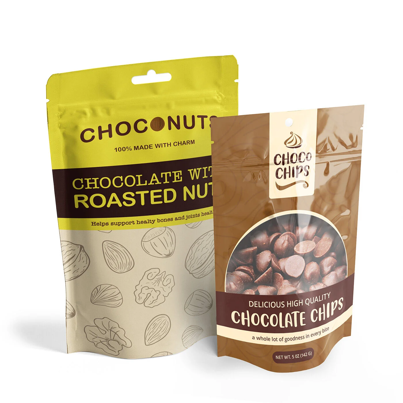 Custom Resealable Zipper Food Storage Stand Up Pouch Grain Dried Fruit Nuts Spice Powder Plastic Packaging Bag With Handle Hole