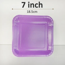 Custom printed Square colorful striped disposable Party Square paper plates