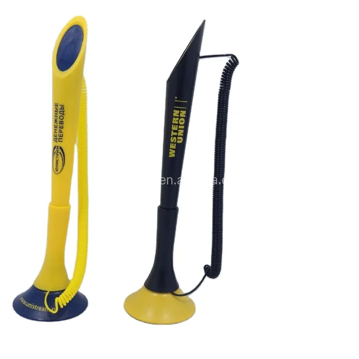 Supply Cheap promotional logo printed plastic desk pen with chain