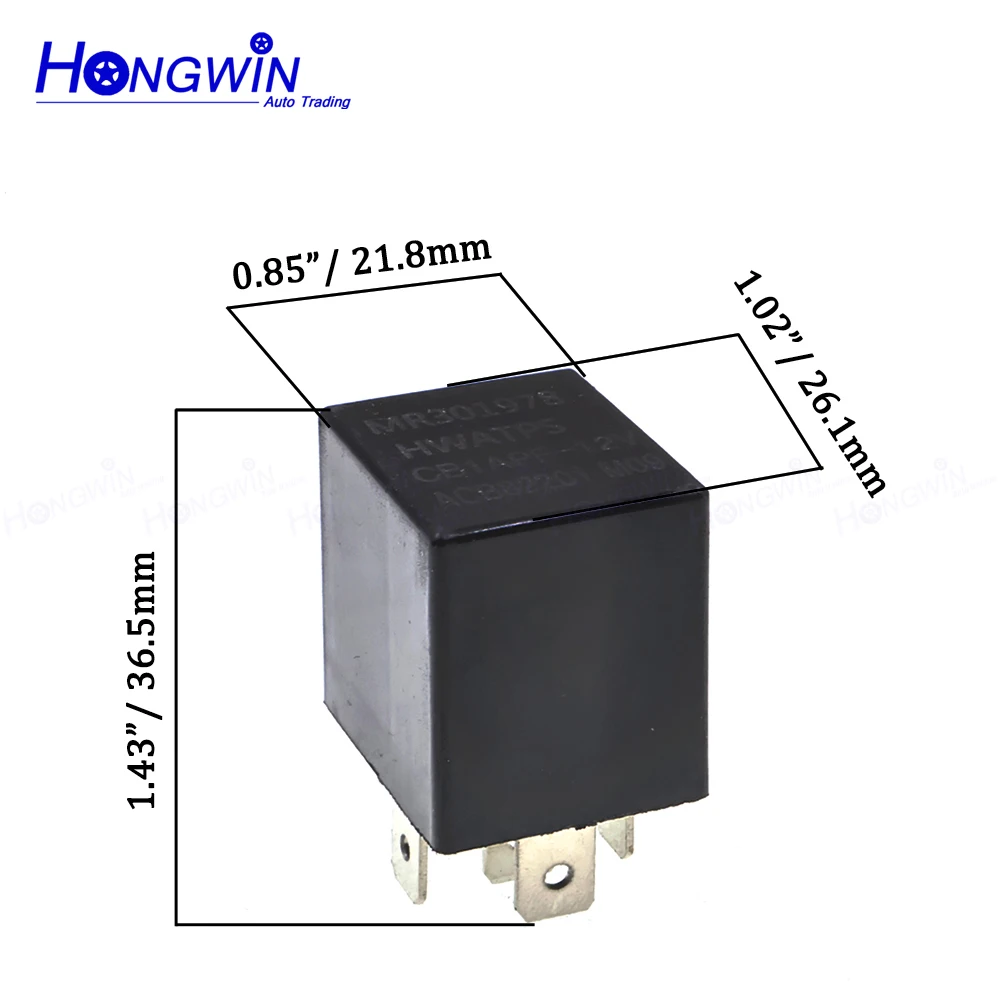 CB1-12V ACB13201 Electromechanical Automotive Power Universal Parts Non-Latching Relays 12 VDC 40A 5Pin 26x22x36 mm