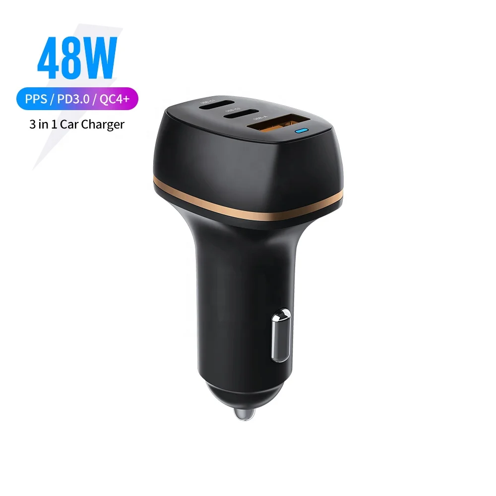 Шэньчжэнь завод OEM & ODM 3-портовое usb-зарядное устройство C PD QC4.0 Мульти USB Мини Автомобильное зарядное для