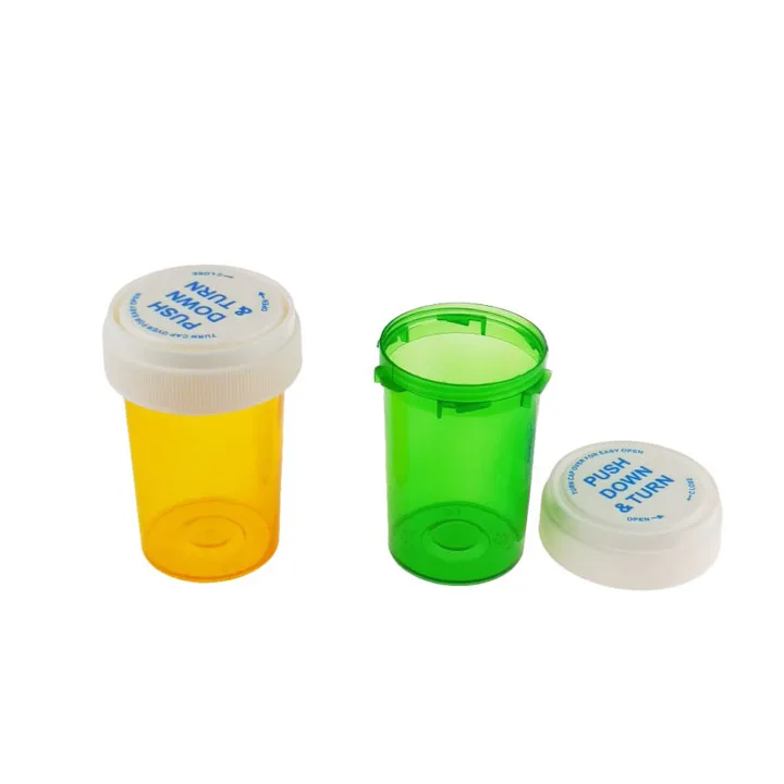 Wholesale 16DR 20DR 30DR Push Down Turn Bottle Translucent Plastic Medical Vial with Reversible Cap