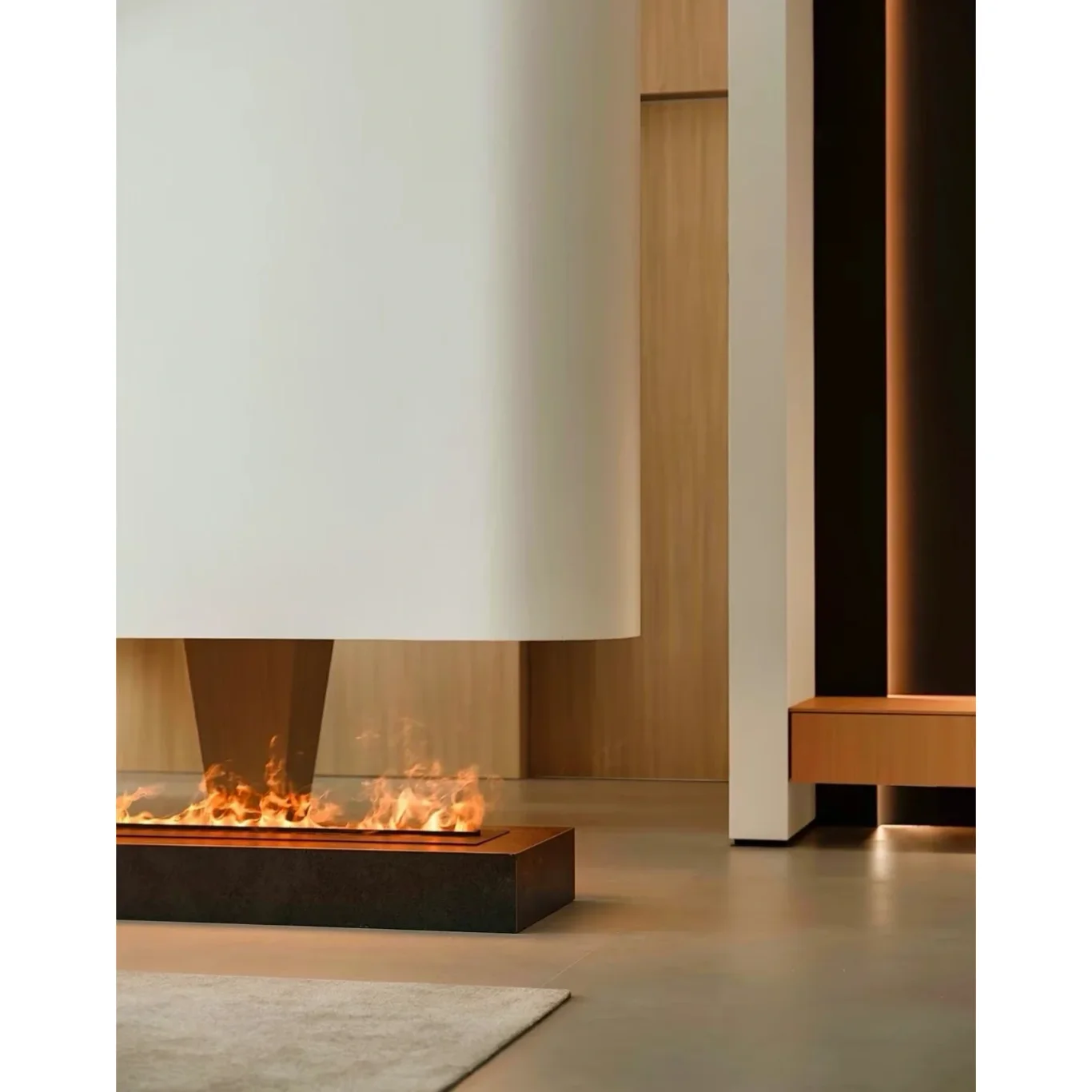 WIFI Recessed 3D Fireplace Simulation Flame Humidifier Embedded Electronic 3D Fire with Atomizing Feature