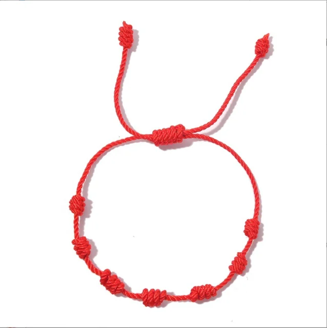 7 Knots Red protection bracelet adjustable Red seven knot string Good Luck Bracelets jewelry