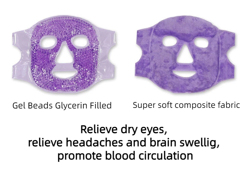 2023 hot selling new design Reusable Gel Beads ice Mask medical use sleep Warm Cooling face mask