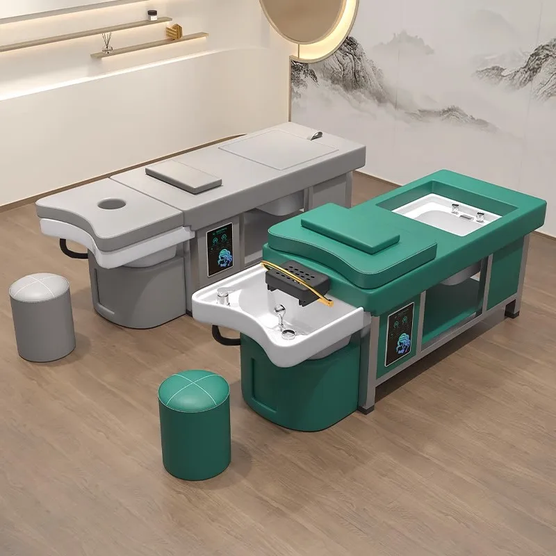 Thai style modern thai spa head water therapy treatment lay down washing salon massage shampoo bowl bed