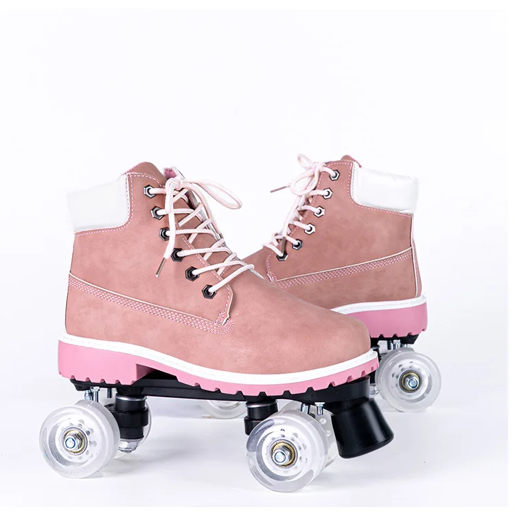 roller skate shoes for adults PU Rubber & PVC double row roller skating shoes