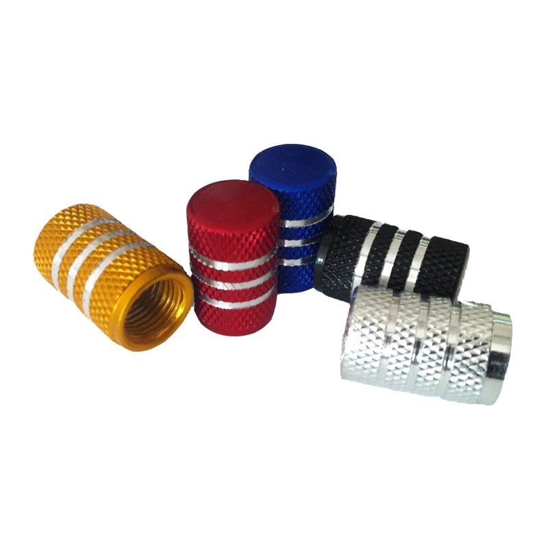Multicoloured tyre valve dust cap aluminum material tyre valve screw cap cover universal tire valve stem caps