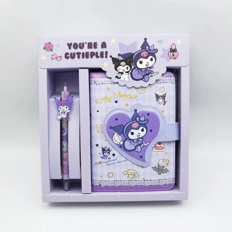 Sanrio Notebook Gel Pen Kuromi Melody Cinnamoroll Notepad Daily Weekly Agenda Planner Notebook Stationery Set Office School