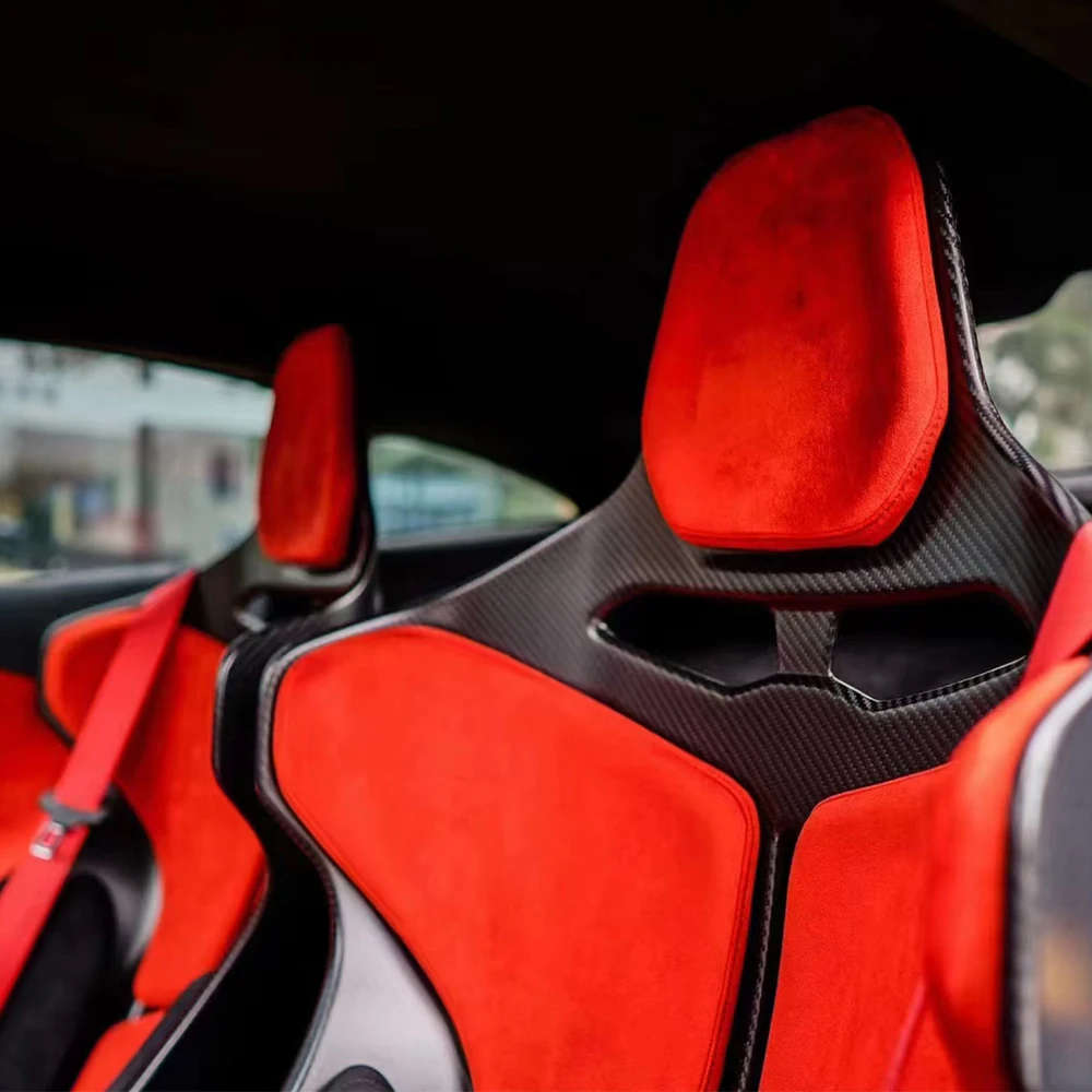 Senna Style Car Seat Covers Full Set Luxury Real Carbon Fiber Seat Car Accessories for Mclaren Sports Seats