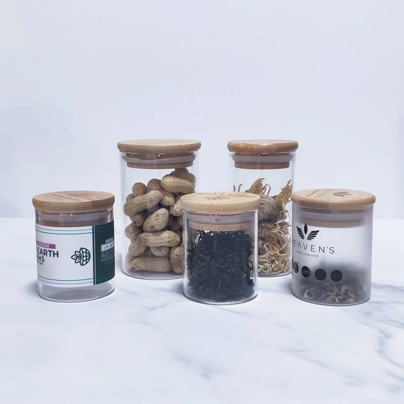 Food Herb Large Glass Containers Clamp Storage Bottles & Jars