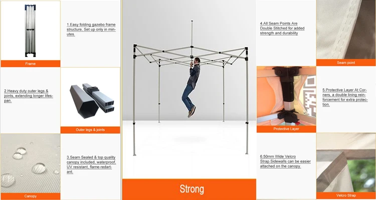 Trade show exhibition event marquee hexagonal aluminum full color printing advertising pop up canopy tent gazebo