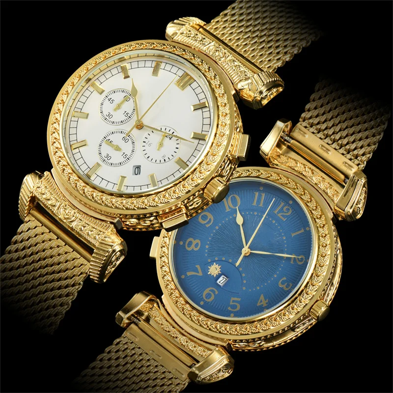 Customized New Product Christmas Gift Clock Bracelet Jewelry Reloj Luxury Brand Leather Strap Quartz Double Sided Watch for Men