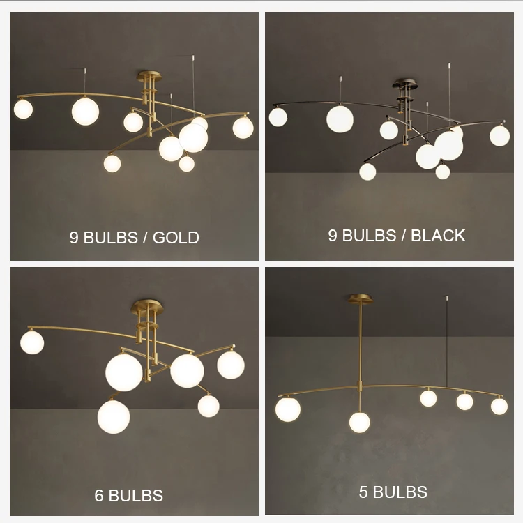 Factory Direct 2023 New Nordic Ball Modern Chandelier Ceiling Lighting For Home Hand Blown Glass Chandelier Pendant Light