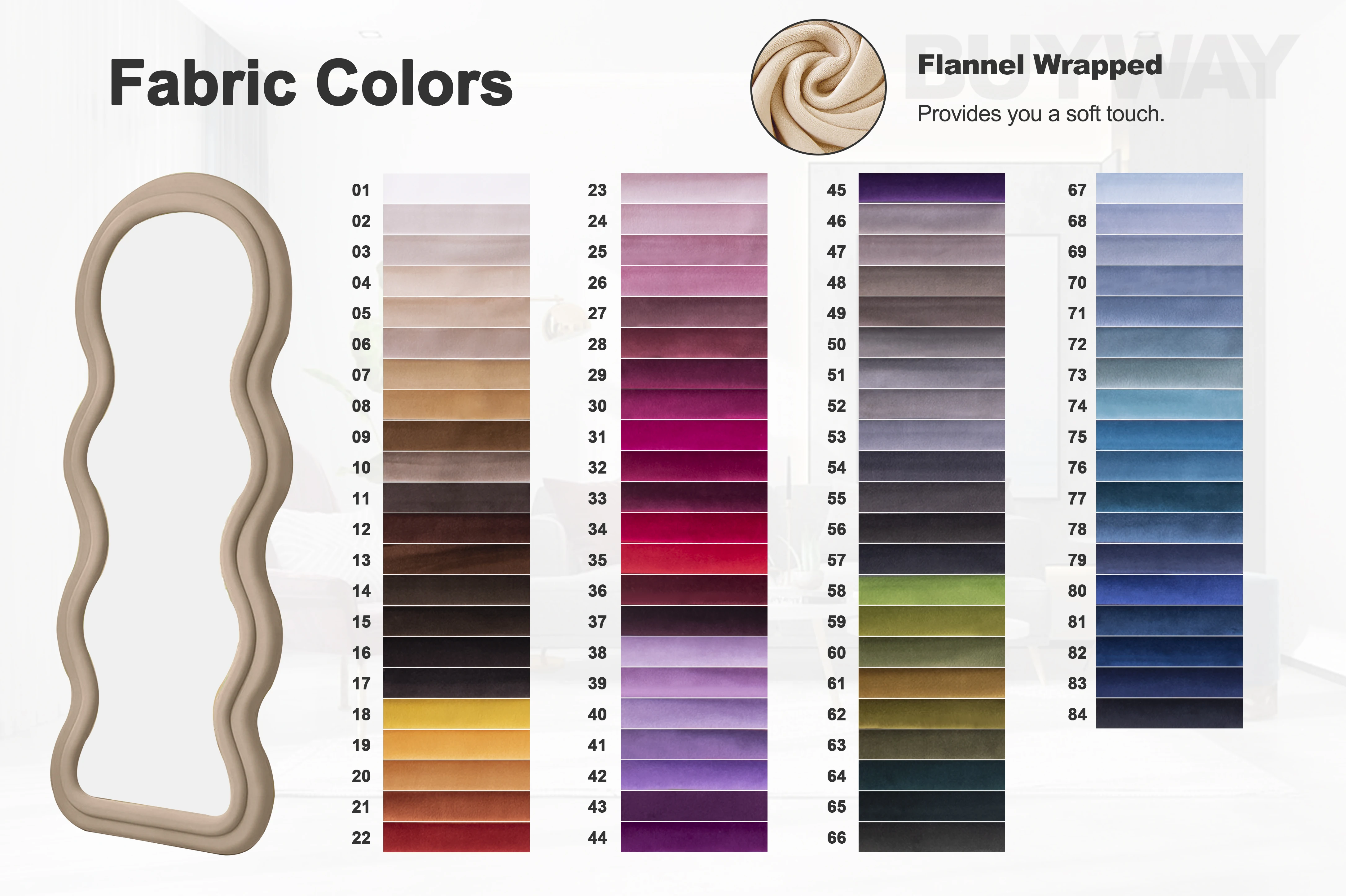 Wall Mounted Home Decor Wavy Wooden Framed Full Length Big Large Long Bedroom Length Dressing Room Standing Espejo Floor Mirror