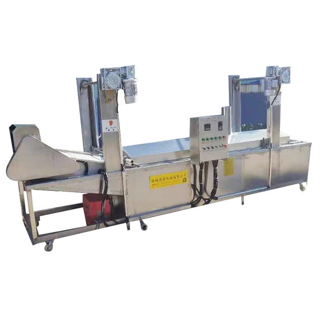 Continuous Conveyor Chip Deep Fryer Nugget Fish Falafel Crispy Chicken Peanut Broasted Automatic Fry French Turkey machine price
