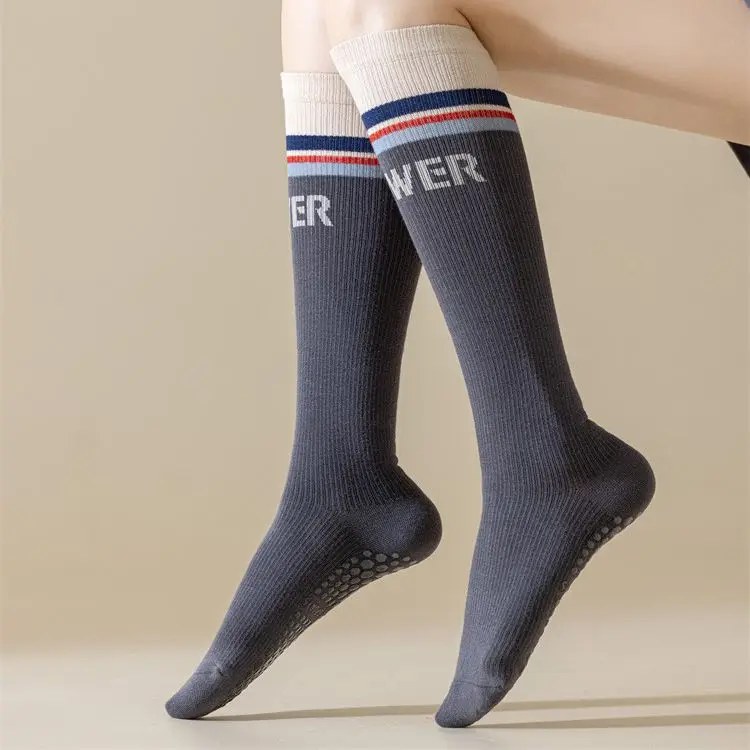 Grip socks arch support pilates green customize yoga socks with grips for women non slip grip