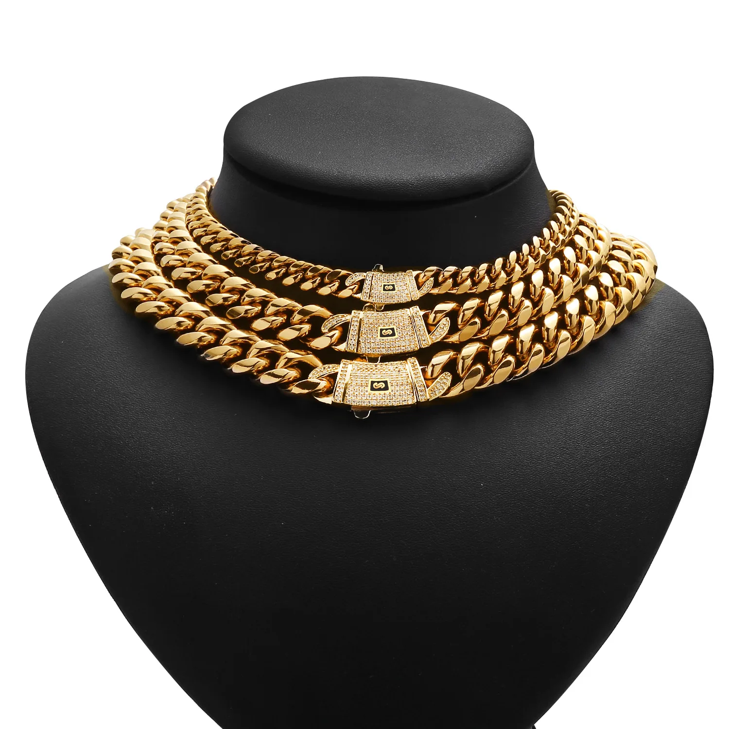 Stainless Steel 6mm 8mm 10mm 12mm 14mm Hip Hop Cuban Link Chain 14k 18k Fashion Monaco Necklace for Men