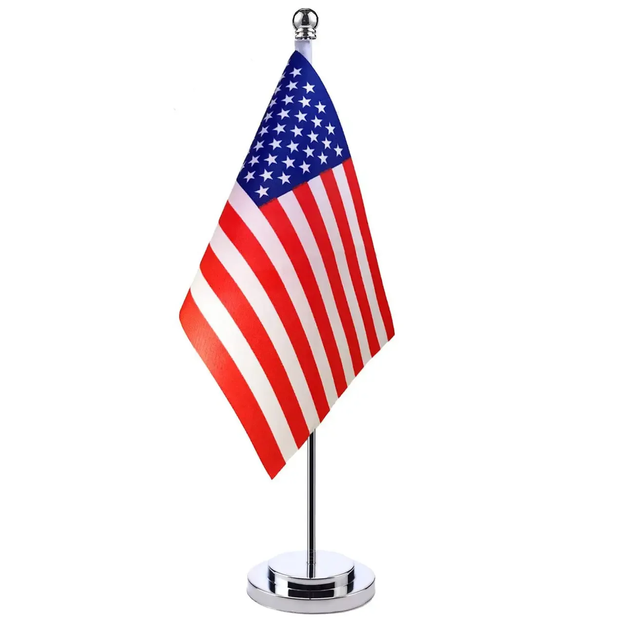 Custom Table Flag Durable Stainless Steel Base American Table Flag Office Desk Display with Pole Flag