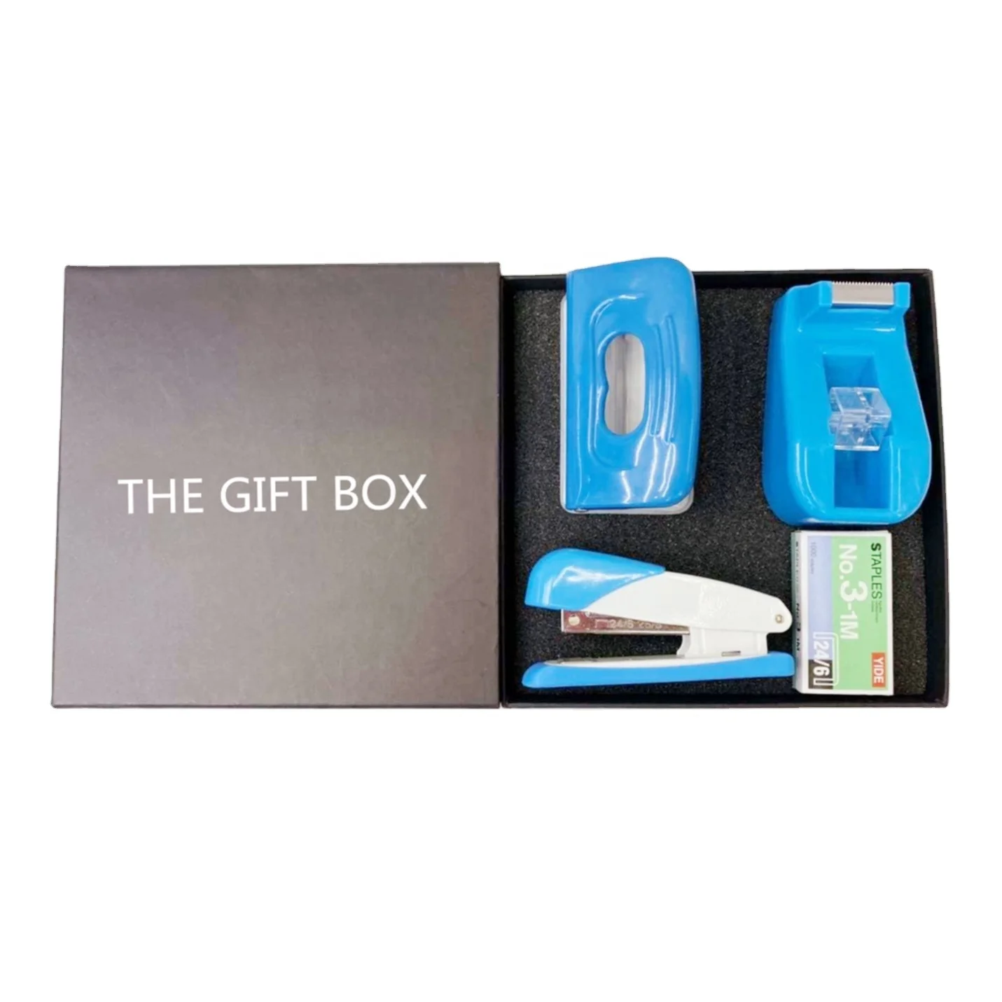 Лидер продаж, Канцтовары из Индии, диспенсер для клейкой ленты, резак для клейкой ленты, Подарочная коробка с скобой, булавкой, дыроколом