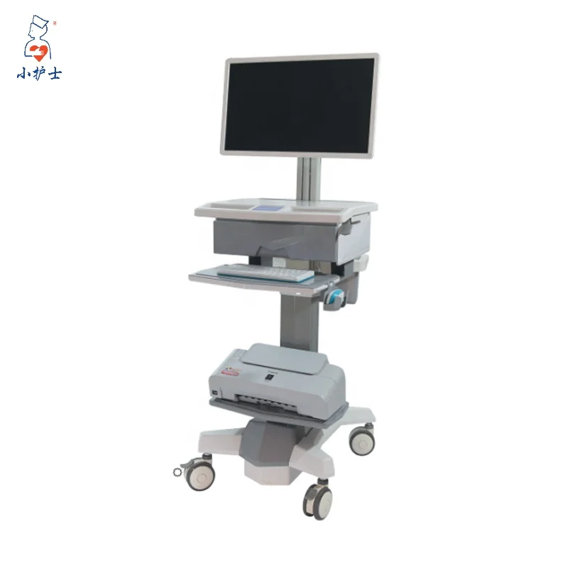 PK-AJ1 All In One Height Adjustable Laboratory Medical Hospital Workstation Trolley, Mobile Rolling Laptop Cart