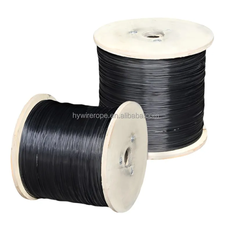 Black 7x19 4mm to 6mm TPU coated galvanized steel wire rope gym cable for protect the pulley from the gym