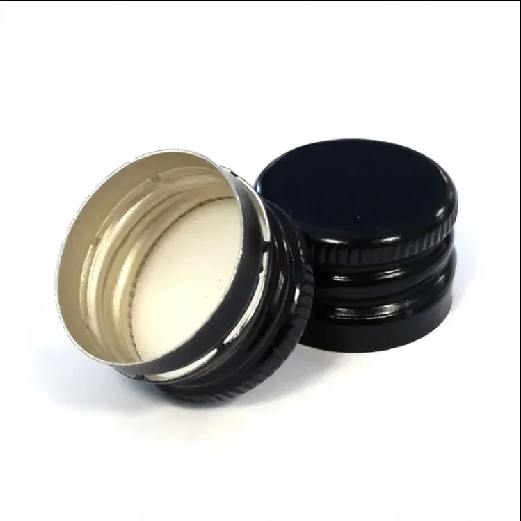 Custom Logo ROPP Aluminum Screw Bottle Cap Metal Pilfer Proof Twist Off Closure For Wine Tamper Proof Threaded Lids For Beverage