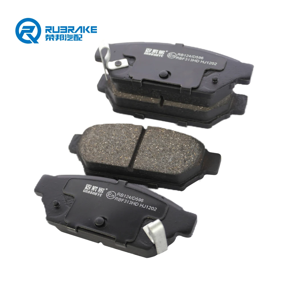 RUBRAKE China factory directly supply D596 car spare parts disc auto oem ceramic brake pad for cars